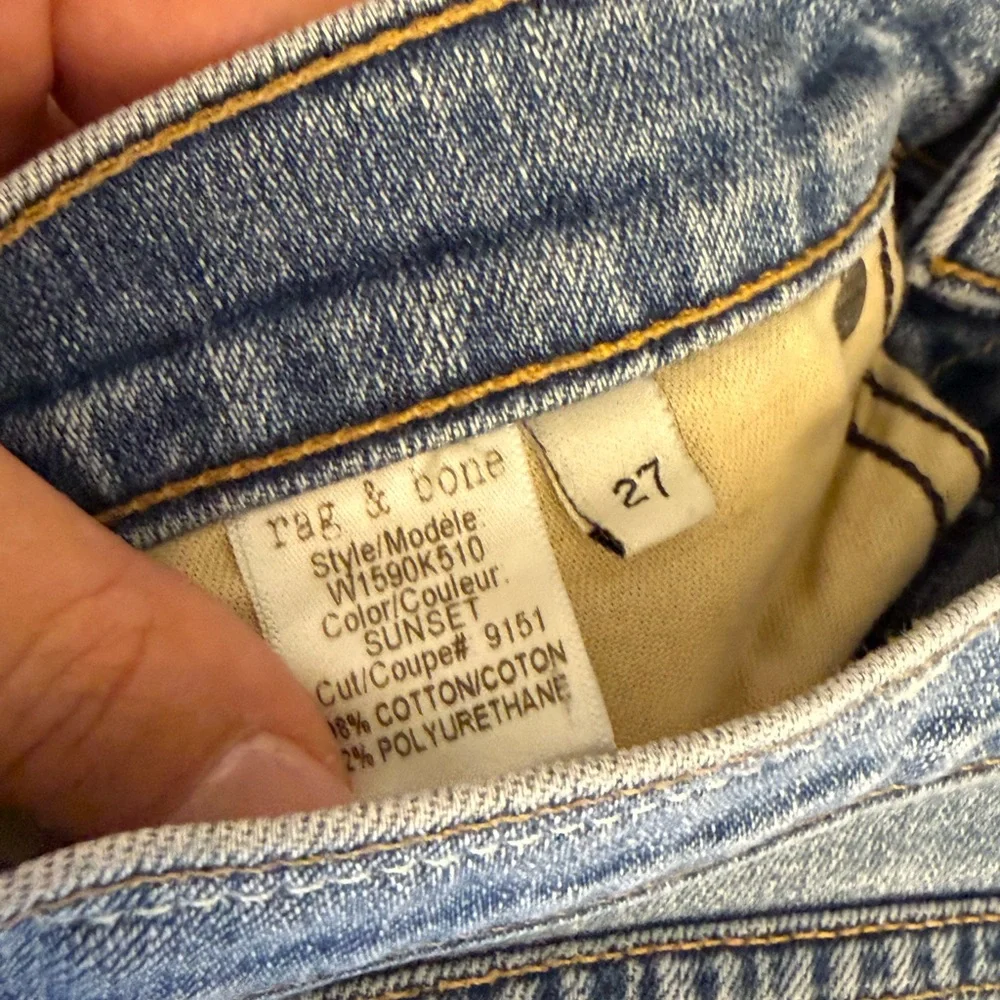 Y2K Rag & Bone/Jean Women's The Dre Low Rise Skinny Jeans Color Sunset Size 27 - Picture 8 of 13